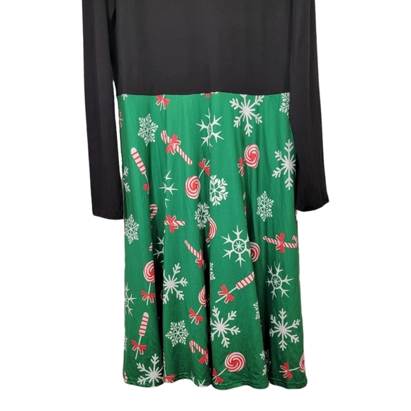 Christmas Winter Snowflake Themed Fit & Flare Long Sleeve Women's Dress Size XL - Picture 4 of 10